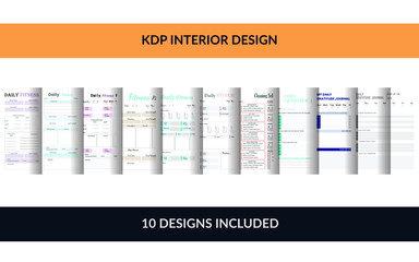 Daily Planner, Productivity Planner & Fitness KDP Interior Design Template