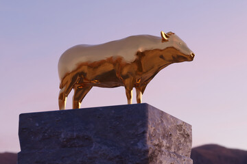 Golden calf on altar, book of Exodus depiction © Josh