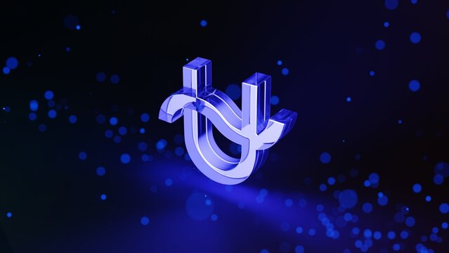 Ophiuchus zodiac sign in glassmorphism style with a glow from within on a dark background with bokeh effect 3d render