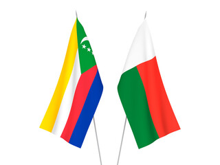 Madagascar and Union of the Comoros flags