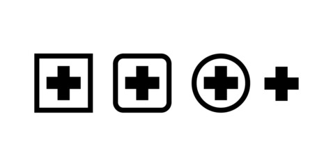 Obraz premium Medical vector icons. Set of medical symbols on white background. Vector illustration.