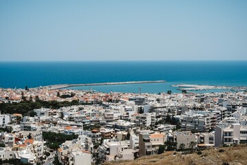 Fototapeta na wymiar Blick über Hafenstadt Rethymno, Kreta, Griechenland