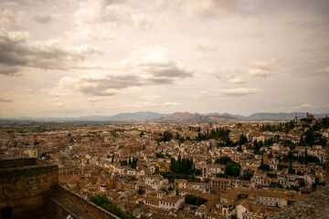 Fototapeta na wymiar Terraza Alhambra con vistas a Granada