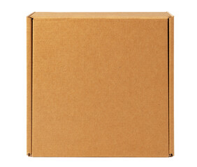 Brown cardboard box isolated on white background