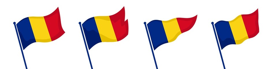 Waving Glorious Romania Flag Set