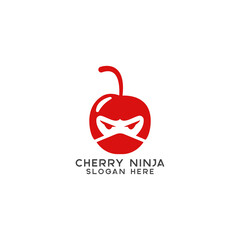  Cherry ninja logo icon design template .premium vector © jecky