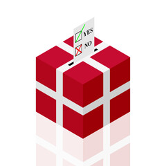 denmark ballot box. vector illustration