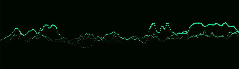 Abstract dynamic music wave. Technology background. Sound equalizer with blue lines. Vector stock, exchange or cryptocurrency chart.