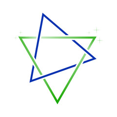 Geometric triangle unity abstract logo design