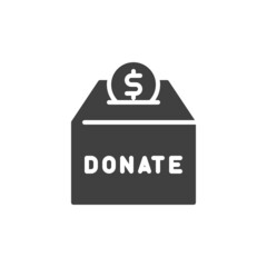 Donation box vector icon