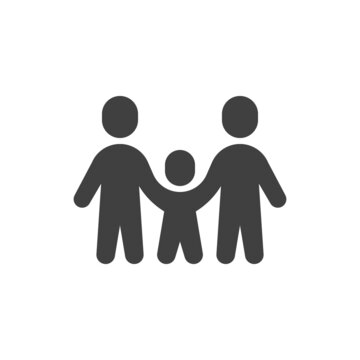 Family holding hands vector icon