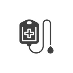Blood bag vector icon