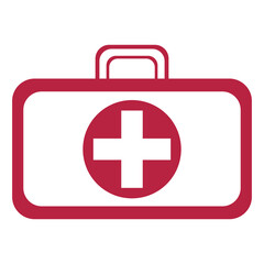 Medical case sign - insurance symbol - first aid kit, emergency box.Emergency first aid. First Aid Kit Icon Illustration. Medical Kit. medical bag.Grey First aid kit isolated.