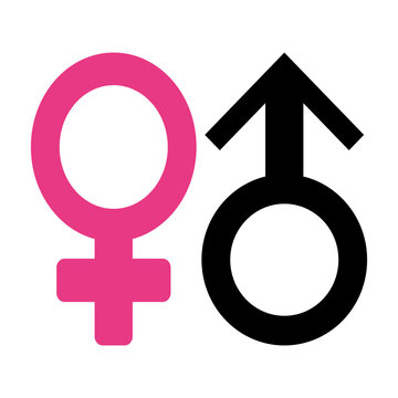 sign for male and female, Pink and Black isolated on white background