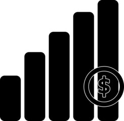 Growth arrow icon in flat style. Revenue vector illustration on white isolated background..eps