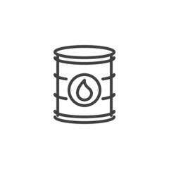 Oil Barrel line icon