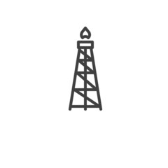 Oil derrick line icon