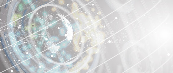 Technology data background, idea of global business solution