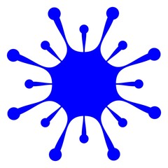 Coronavirus Bacteria Cell Icon, 2019-nCoV, Covid-2019, Covid-19 Novel Coronavirus Bacteria. No Infection and Stop Coronavirus Concepts. Dangerous Coronavirus Cell in China, Wuhan. Isolated Vector Icon