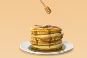 pancakes with honey