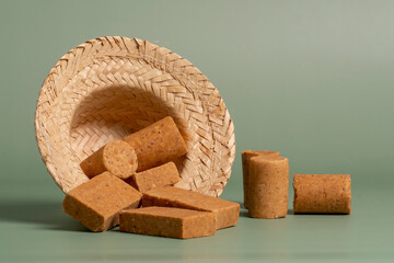 Peanut candy on a green background, eat in June Parties