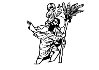 saint christophe portant Jésus