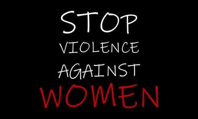 Stop Violence Against Women in The International Day for the Elimination of Violence against Women Illustration logo design.Stop violence against woman blood.