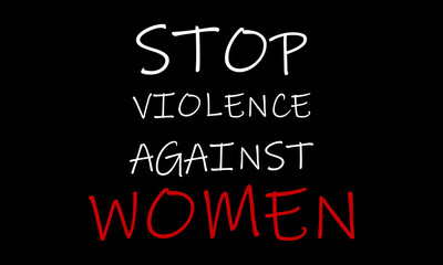 Obraz premium Stop Violence Against Women in The International Day for the Elimination of Violence against Women Illustration logo design.Stop violence against woman blood.