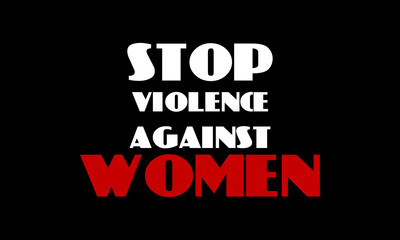Stop Violence Against Women in The International Day for the Elimination of Violence against Women Illustration logo design.Stop violence against woman blood.