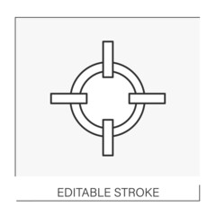 Business line icon. Target. Achieving goals. Hunting. Startup concept. Isolated vector illustration. Editable stroke
