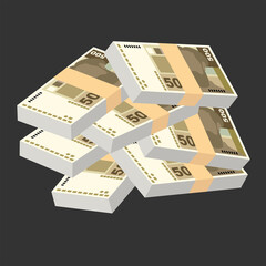 Croatian Kuna Vector Illustration. Croatia money set bundle banknotes. Paper money 500 HRK. Flat style. Isolated on white background. Simple minimal design.