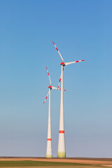 Two wind turbines dominate nature in some regions of Germany
