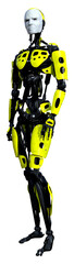 3D Rendering Male Robot on White