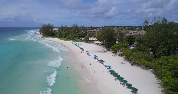 Luxury white sand beach and hotels in Barbados