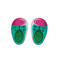 Beautiful baby slippers isolated on white background. Greeting sweet postcard.Vector illustration. Hand drawn