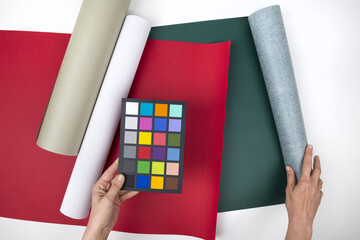 Color checker, wroznik kolorów w pracowni wzorcowej - obrazy, fototapety, plakaty