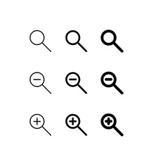 Search / Zoom Magnifying Glass Icon Set