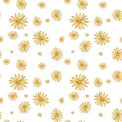 seamless floral pattern. Seamless pattern with yellow flowers. Pattern for textiles, wallpaper, clothes, postcards, invitations, posters. Pattern for children's room, children's things.