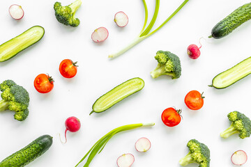 Set of vegetables - cooking ingredients background