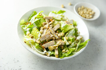 Classic Caesar salad with chicken