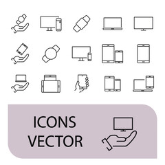Obraz premium devices icons set . devices pack symbol vector elements for infographic web