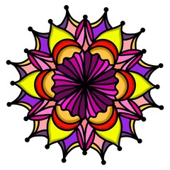 Mandala Flower Decorative Elements Vintage Oriental Pattern