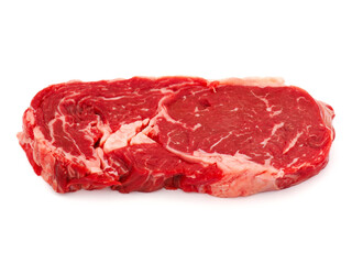 Raw beef fillet steak isolated on white background
