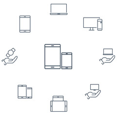devices icons set . devices pack symbol vector elements for infographic web