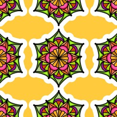 Mandala Flower Decorative Elements Vintage Oriental Pattern