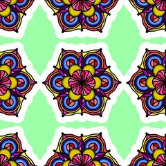 Mandala Flower Decorative Elements Vintage Oriental Pattern