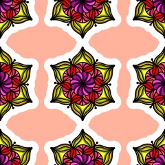 Mandala Flower Decorative Elements Vintage Oriental Pattern