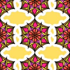 Mandala Flower Decorative Elements Vintage Oriental Pattern