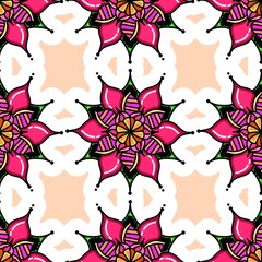 Mandala Flower Decorative Elements Vintage Oriental Pattern