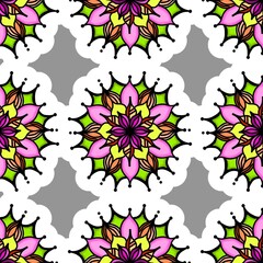 Mandala Flower Decorative Elements Vintage Oriental Pattern